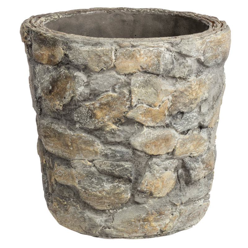 Prinz Round Stacked Rock Cement Pot Planter & Reviews Wayfair
